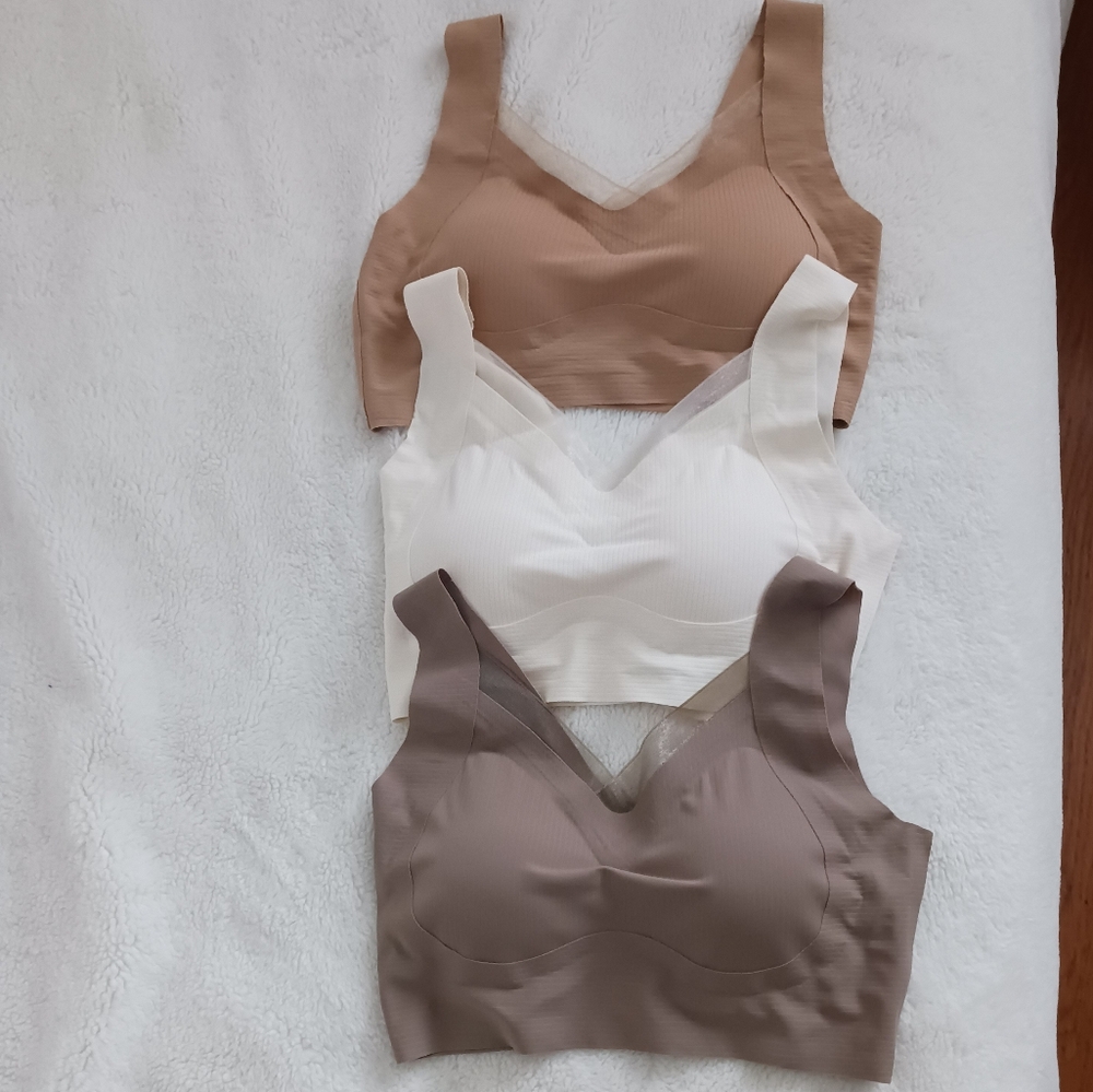 BRAND NEW Bras, Set of three tan, white, and cream